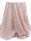 Scarlet/Dark Lapis Blue/White/Steel Gray 100% Cotton Tony Floral Print Voile - LA Designer - 58W