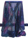 Space Blue/Concord Purple/Dark Sea Green/Multi 100% Silk Abstract Tie- Print Chiffon 43W