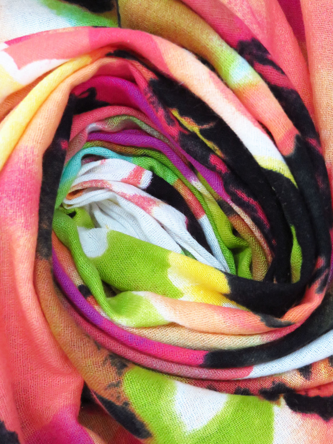 Limerick/Peach/Black/Multi 100% Cotton Abstract Floral Print Gauze - Luxe Resort Designer - 50W