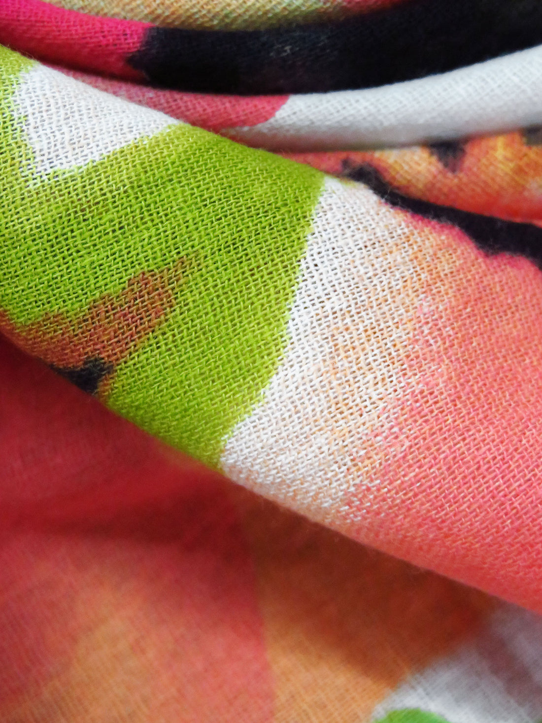 Limerick/Peach/Black/Multi 100% Cotton Abstract Floral Print Gauze - Luxe Resort Designer - 50W