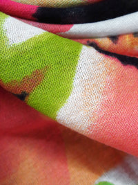 Limerick/Peach/Black/Multi 100% Cotton Abstract Floral Print Gauze - Luxe Resort Designer - 50W