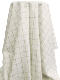 Off-White/Stone Terrace Linen/Cotton Windowpane Plaid Essex Yarn-Dyed Linen Blend - Robert Kaufman - 43W