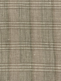 Shadow Brown/Off-White 100% Linen Plaid Suiting 58W