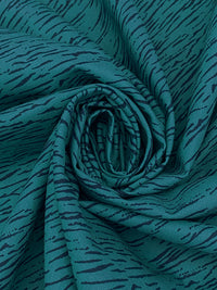 Teal/Midnight Blue Linen/Cotton "Around The Bend - Grassland" Print Mid-Weight Woven - Robert Kaufman - 45W