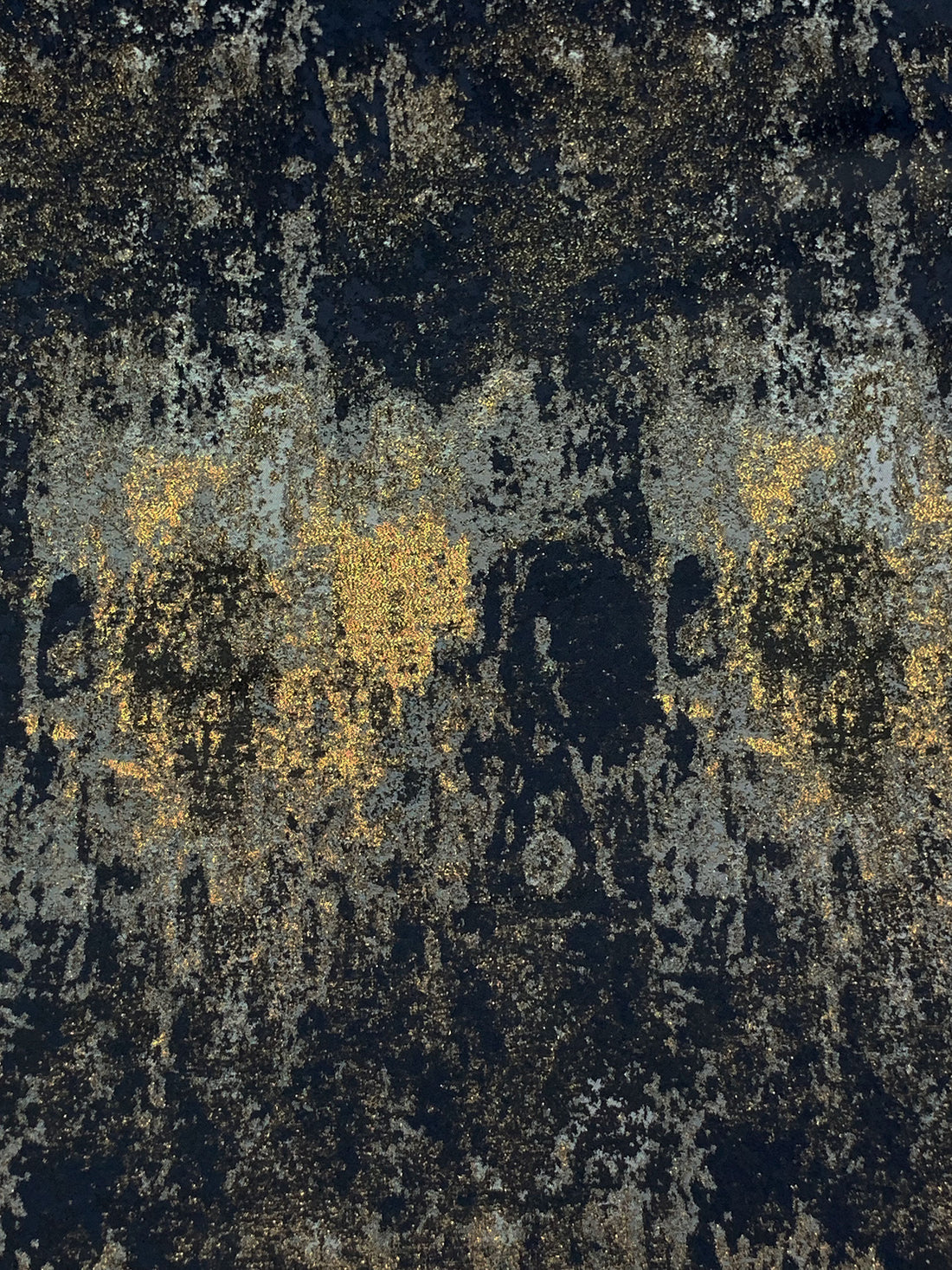 Navy/Gold/Black/Multi Polyester/Metallic Abstract Brocade - Luxe Resort Designer - 58W