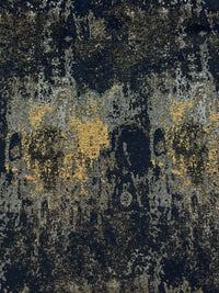 Navy/Gold/Black/Multi Polyester/Metallic Abstract Brocade - Luxe Resort Designer - 58W