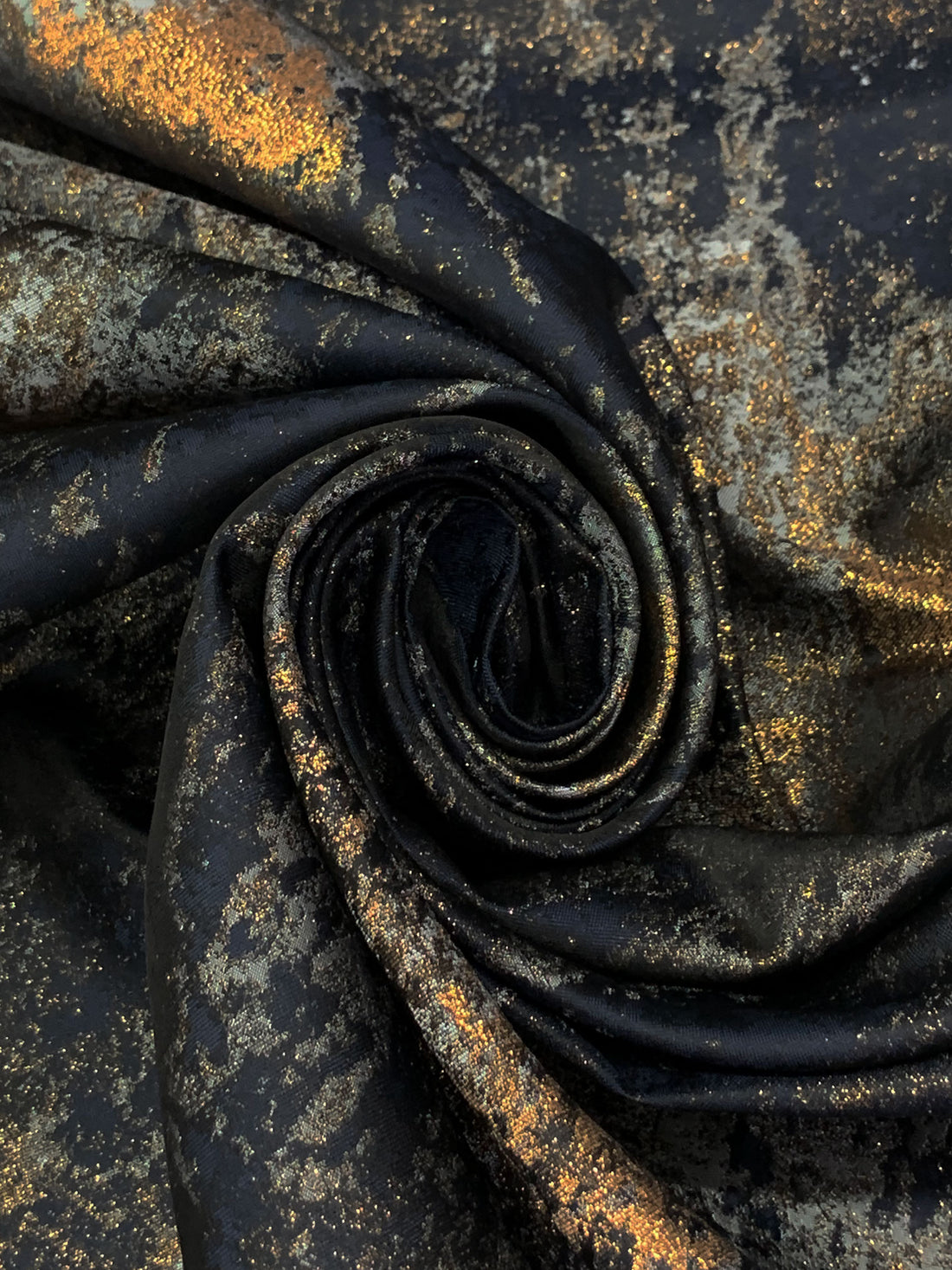 Navy/Gold/Black/Multi Polyester/Metallic Abstract Brocade - Luxe Resort Designer - 58W