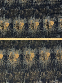 Navy/Gold/Black/Multi Polyester/Metallic Abstract Brocade - Luxe Resort Designer - 58W