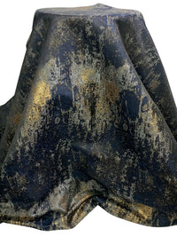 Navy/Gold/Black/Multi Polyester/Metallic Abstract Brocade - Luxe Resort Designer - 58W