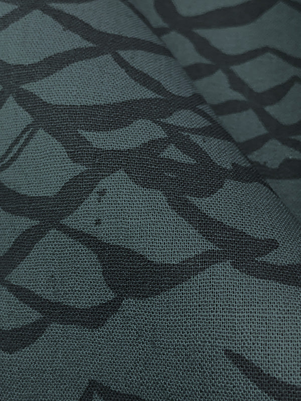 Iron/Dark Slate Gray Linen/Cotton "Around The Bend - Valleys" Print Mid-Weight Woven - Robert Kaufman - 44W