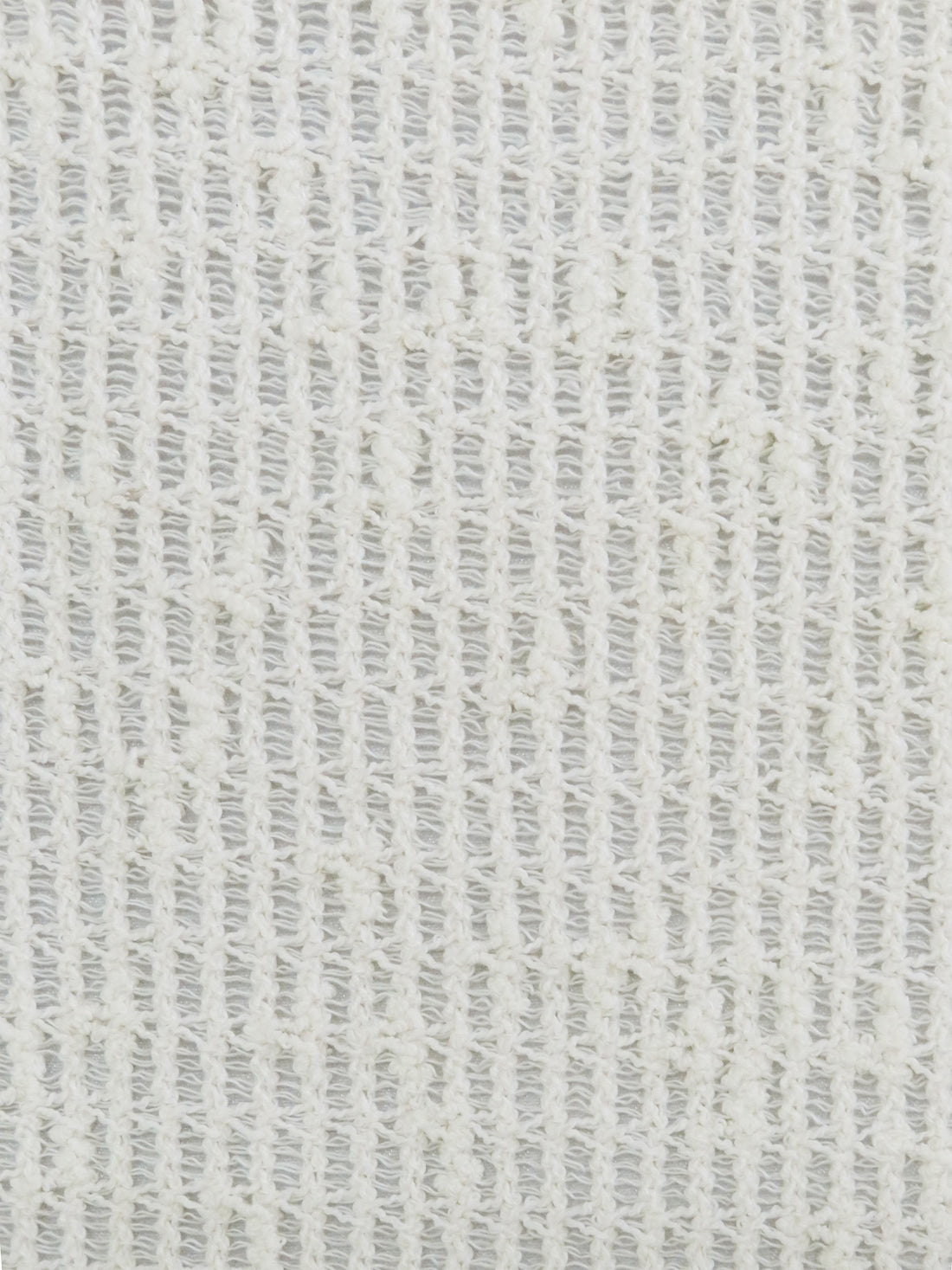 Rice White Cotton/Polyester Open Weave Sweater Knit - NY Designer - 56W