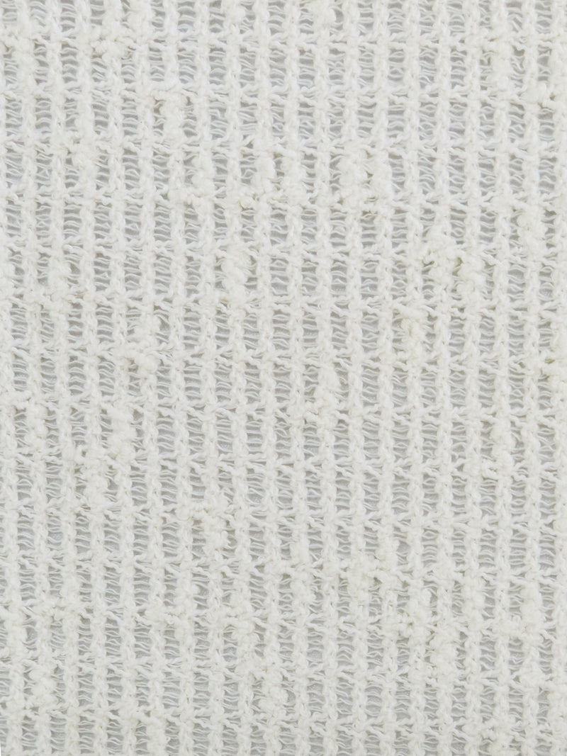Rice White Cotton/Polyester Open Weave Sweater Knit - NY Designer - 56W