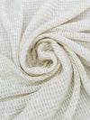 Rice White Cotton/Polyester Open Weave Sweater Knit - NY Designer - 56W