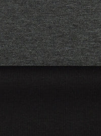 Heathered Iron Gray/Black Rayon/Nylon/Spandex Double Faced Interlock Knit 56W