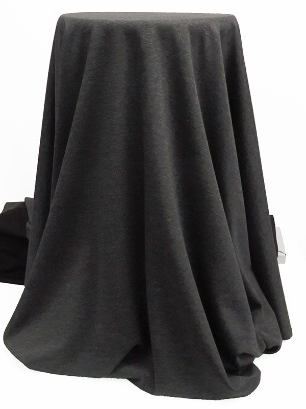 Heathered Iron Gray/Black Rayon/Nylon/Spandex Double Faced Interlock Knit 56W