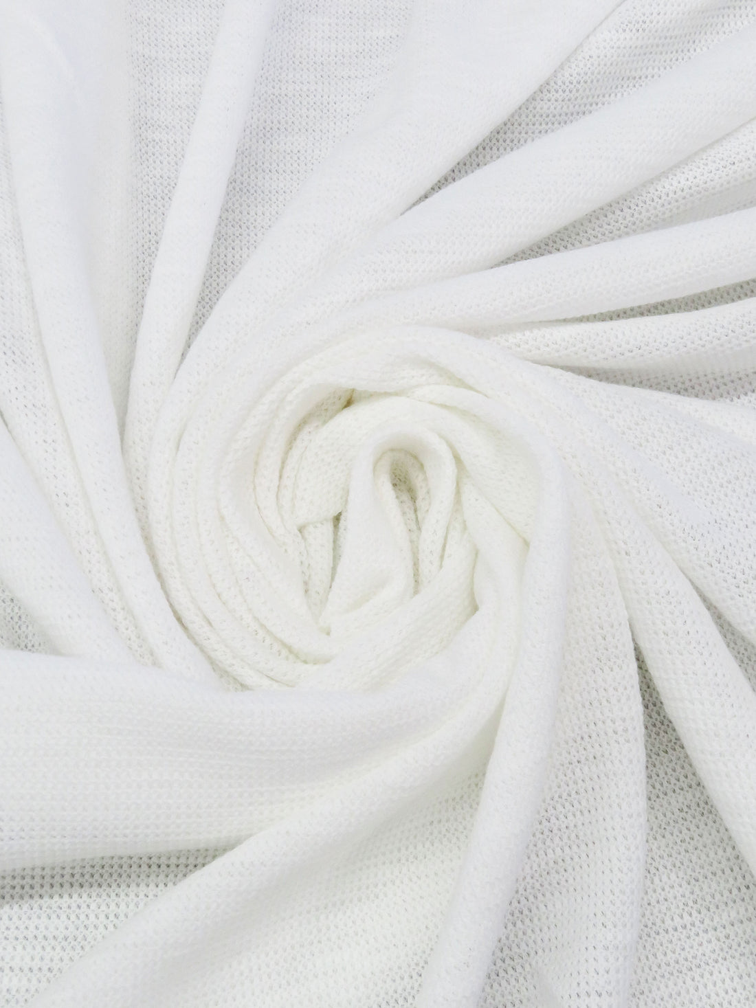 White 100% Cotton Novelty Weave Sweater Knit - NY Designer - 44W
