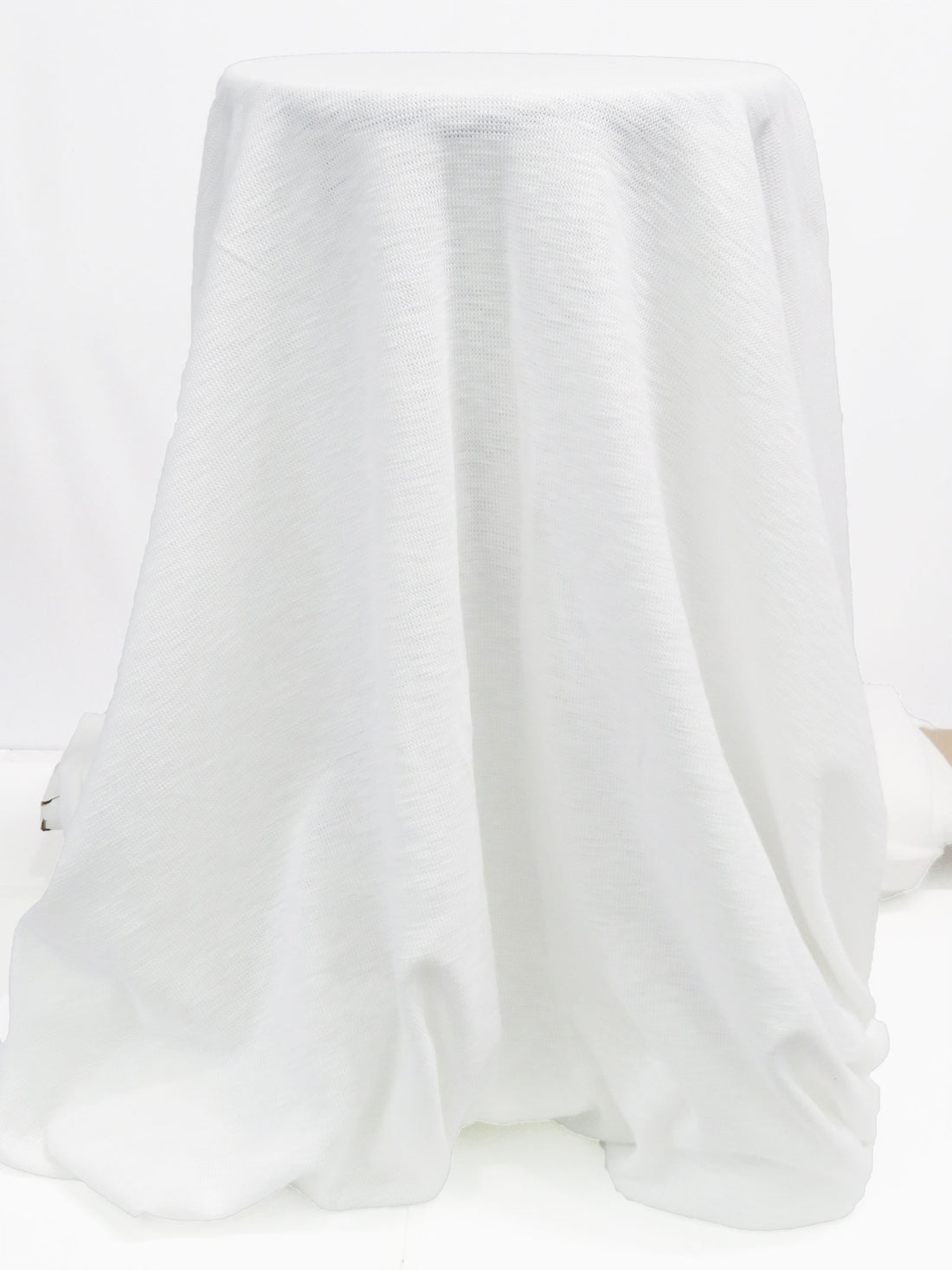 White 100% Cotton Novelty Weave Sweater Knit - NY Designer - 44W