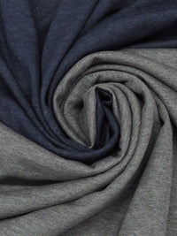 Colonial Blue/Sterling Gray Rayon/Nylon/Spandex Double Faced Heathered Interlock Knit 58W