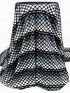 Black/Iron Gray/Cloud Gray/Pale Gray Polyester/Lycra Large Eyelet Over Horizontal Stripe Print Novelty Knit 54W