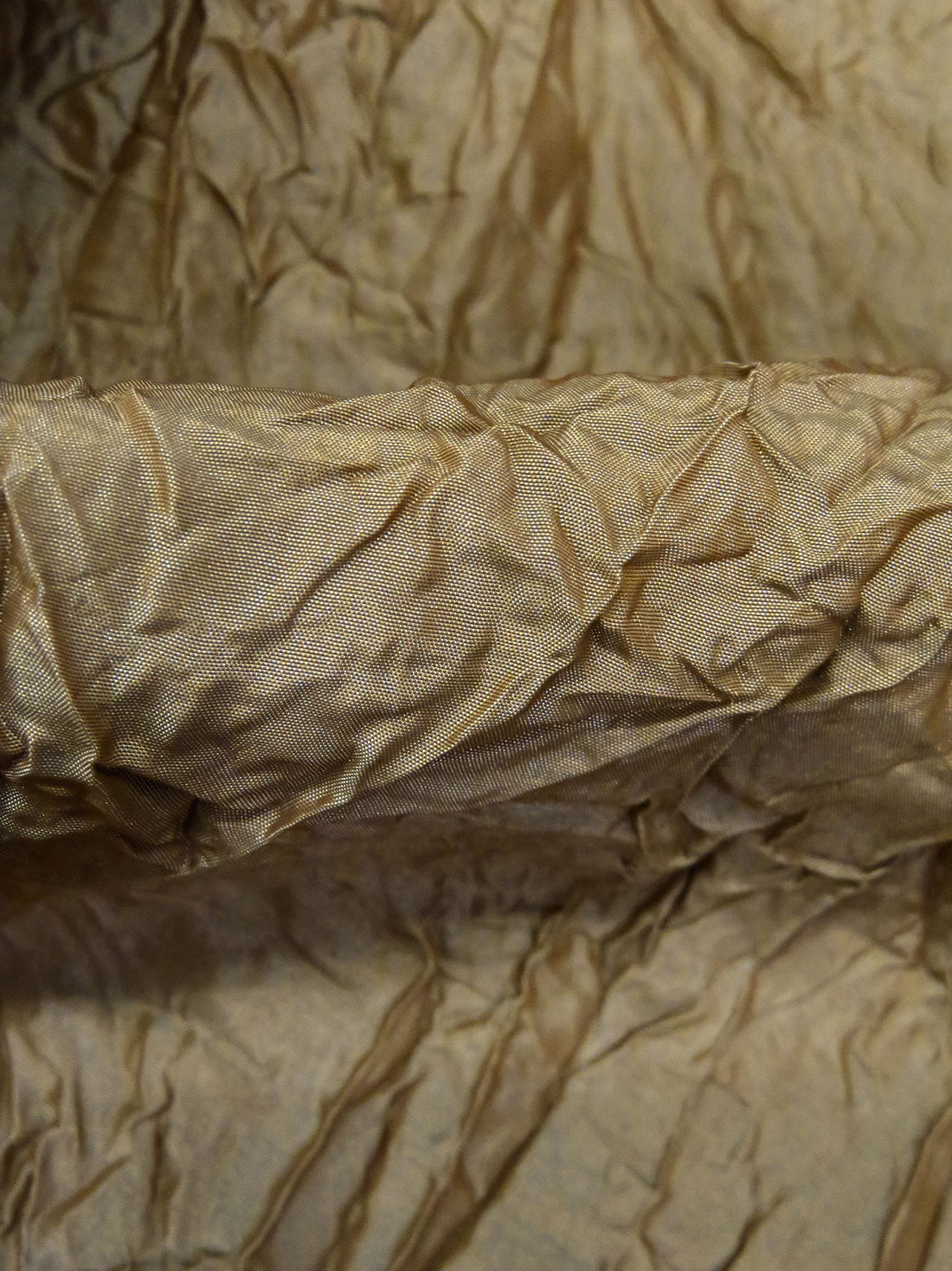 Pale Brown/Mint 100% Polyester Crinkle Taffeta - Luxe Resort Designer - 50W