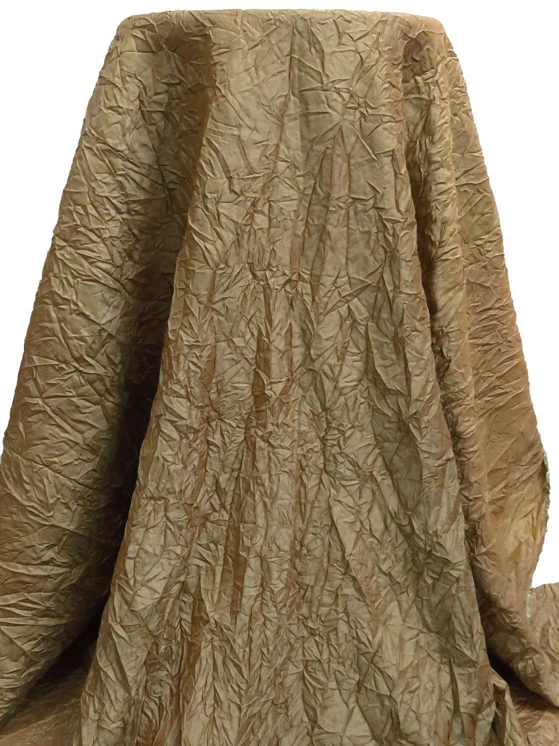 Pale Brown/Mint 100% Polyester Crinkle Taffeta - Luxe Resort Designer - 50W