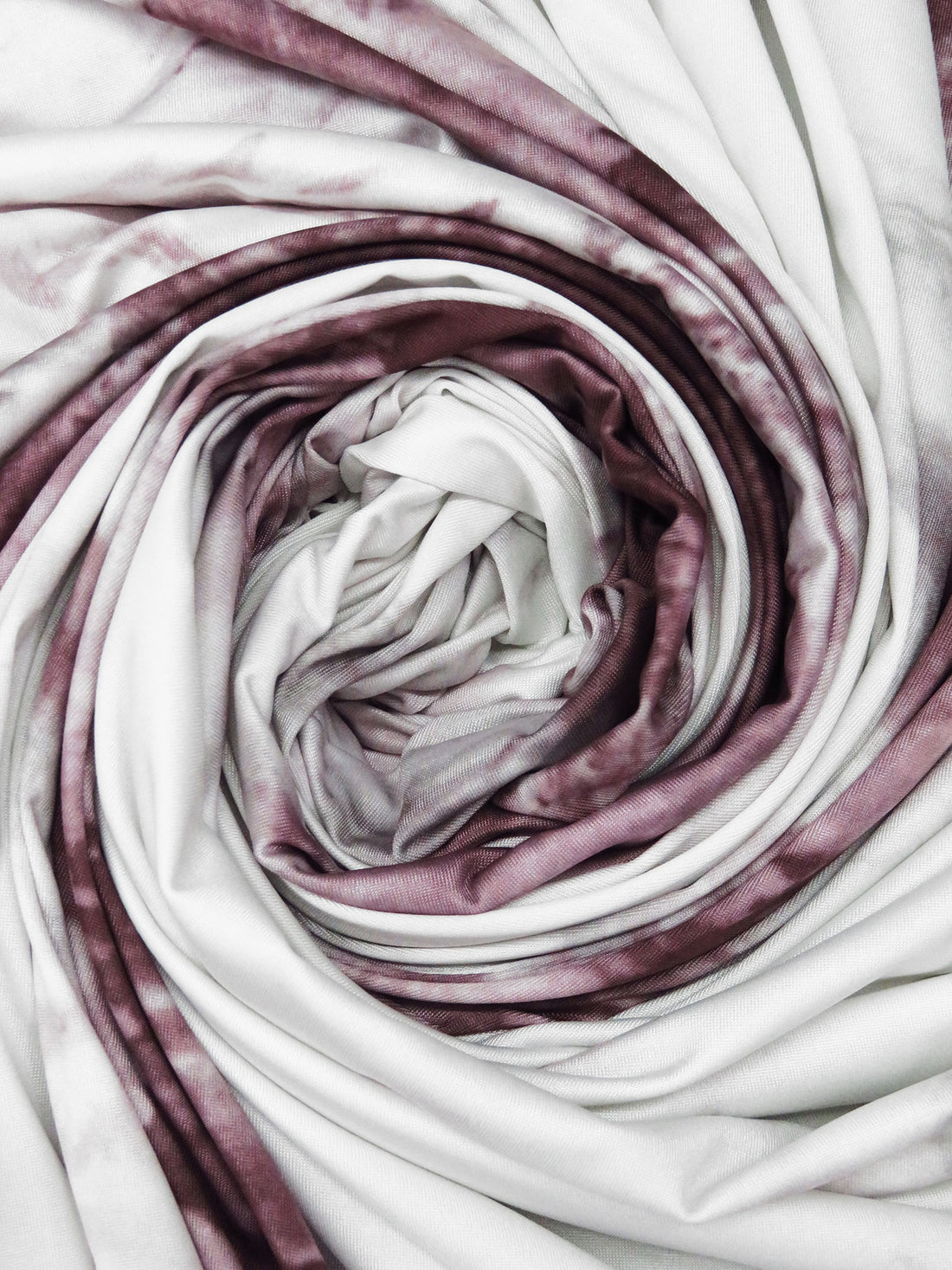 White/Dusty Turkish Rose/Dark Puce/Multi Polyester/Lycra Grunge Stripe Print Single Brushed Knit - Luxe Resort Designer - 58W