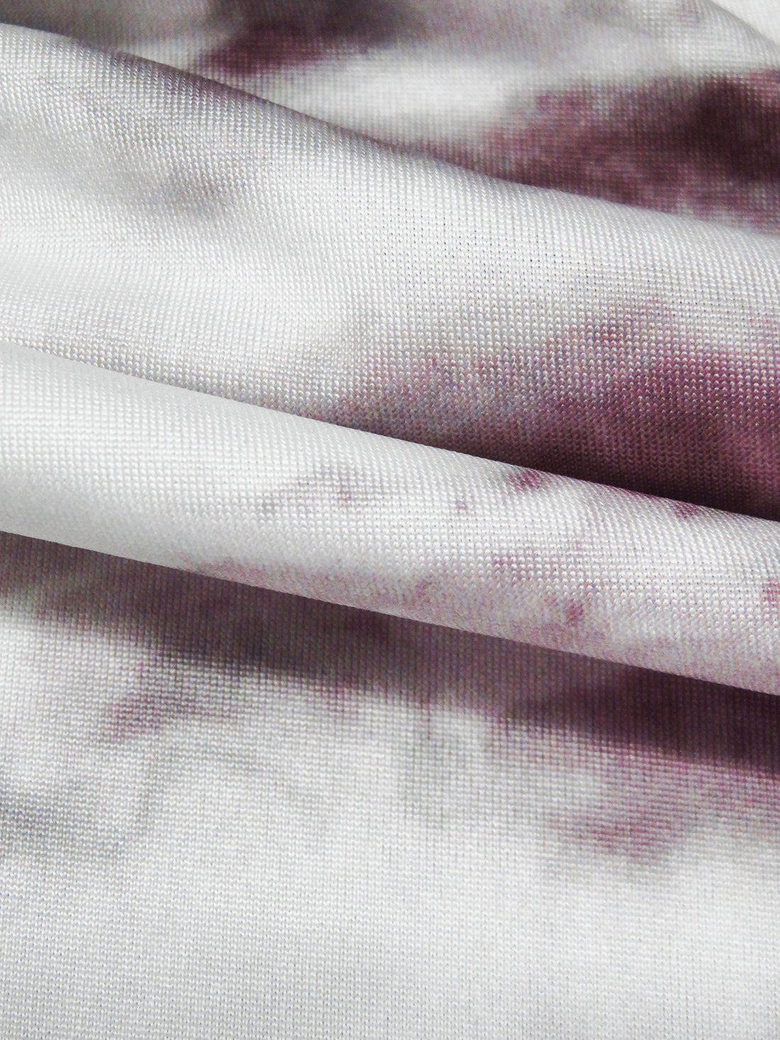 White/Dusty Turkish Rose/Dark Puce/Multi Polyester/Lycra Grunge Stripe Print Single Brushed Knit - Luxe Resort Designer - 58W
