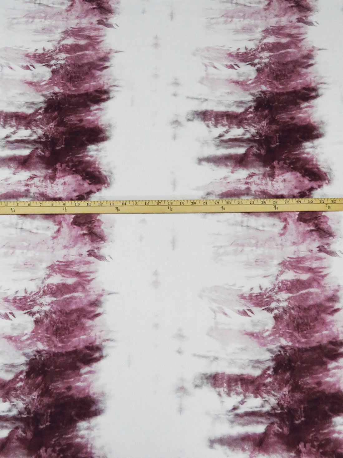 White/Dusty Turkish Rose/Dark Puce/Multi Polyester/Lycra Grunge Stripe Print Single Brushed Knit - Luxe Resort Designer - 58W