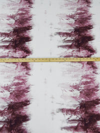 White/Dusty Turkish Rose/Dark Puce/Multi Polyester/Lycra Grunge Stripe Print Single Brushed Knit - Luxe Resort Designer - 58W