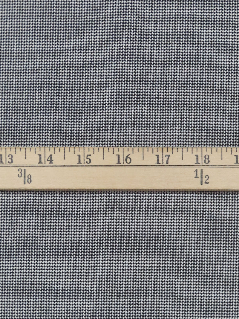 SOLD AS IS ONLY - Black/White Polyester/Viscose/Wool/Elastane Micro Houndstooth Suiting 60W