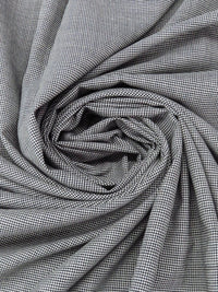 SOLD AS IS ONLY - Black/White Polyester/Viscose/Wool/Elastane Micro Houndstooth Suiting 60W