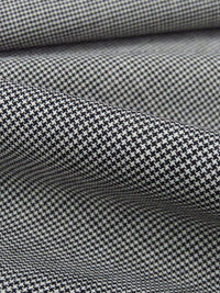 SOLD AS IS ONLY - Black/White Polyester/Viscose/Wool/Elastane Micro Houndstooth Suiting 60W