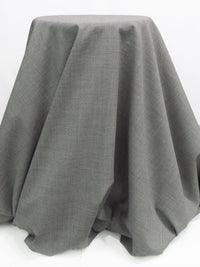 SOLD AS IS ONLY - Black/White Polyester/Viscose/Wool/Elastane Micro Houndstooth Suiting 60W