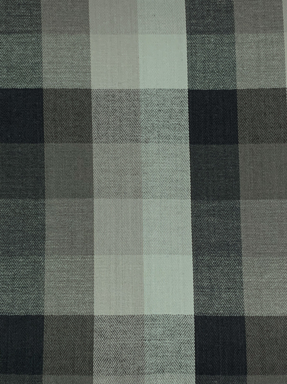 Forest Gray/Cool Ash/Midnight Pewter 100% Cotton Herringbone Weave Multi-Check Plaid Gauze Shirting 44W