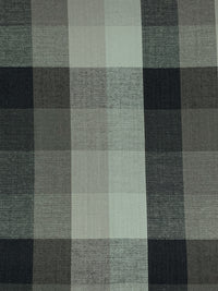 Forest Gray/Cool Ash/Midnight Pewter 100% Cotton Herringbone Weave Multi-Check Plaid Gauze Shirting 44W
