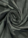Forest Gray/Cool Ash/Midnight Pewter 100% Cotton Herringbone Weave Multi-Check Plaid Gauze Shirting 44W