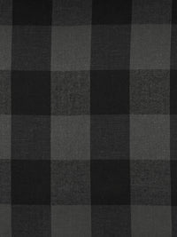 Cool Granite/Black 100% Cotton Herringbone Weave Large Gingham Gauze Shirting 44W