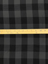 Cool Granite/Black 100% Cotton Herringbone Weave Large Gingham Gauze Shirting 44W