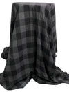 Cool Granite/Black 100% Cotton Herringbone Weave Large Gingham Gauze Shirting 44W