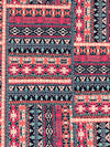 Paradise Pink/Midnight Navy/Coral Polyester/Lycra Ornate Trim Print Double Brushed Knit 60W