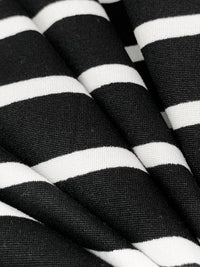 Black/White Polyester/Lycra Slight Diagonal Stripe Print Double Brushed Knit 58W