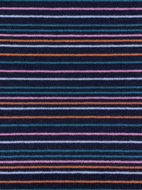 Navy/Terra Cotta/Pale Iris/Deep Sea Recycled Cotton/Recycled Polyester/Polyester Horizontal Stripe Fine Rib Knit - Michael Stars - 62W