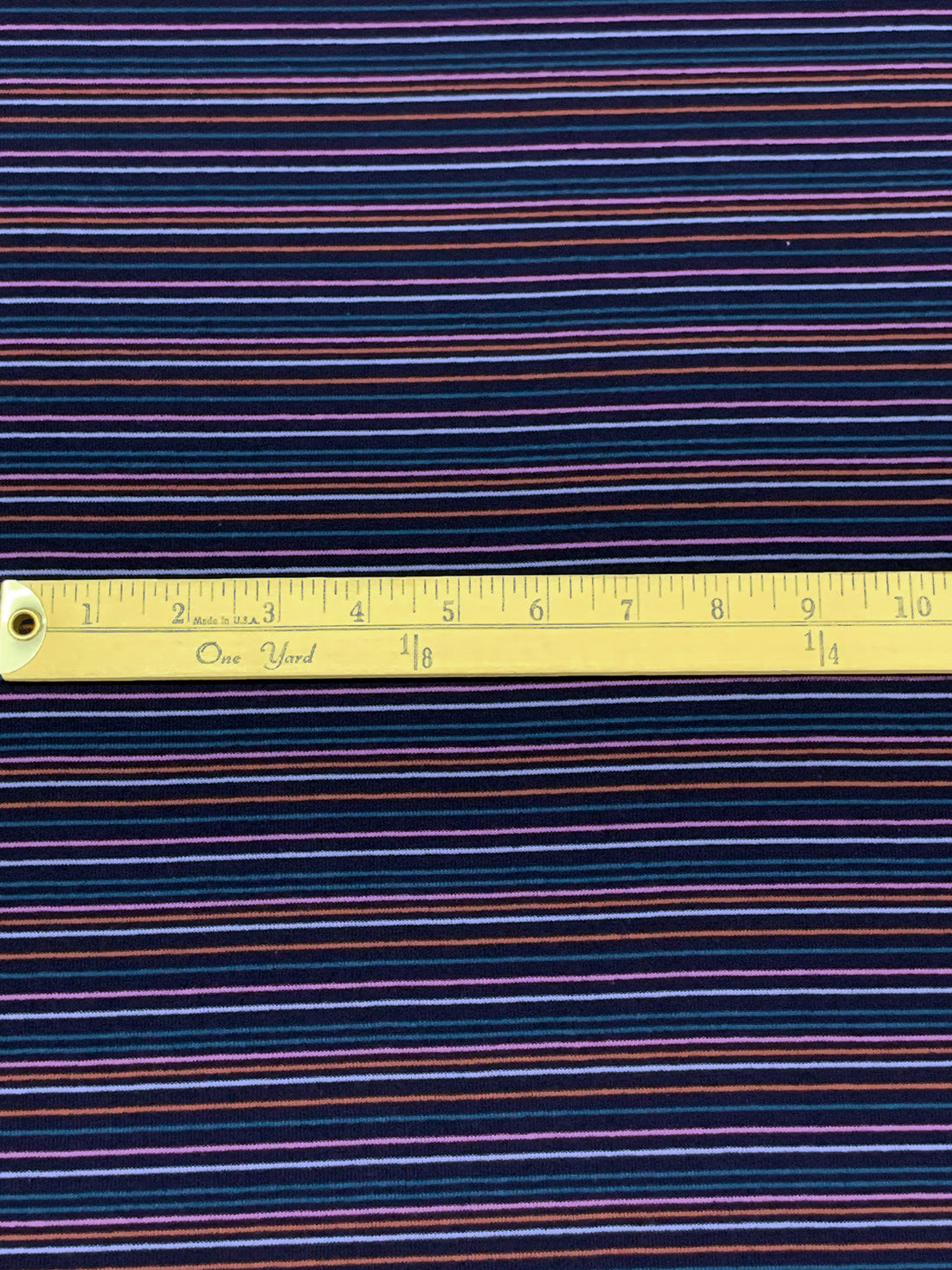 Navy/Terra Cotta/Pale Iris/Deep Sea Recycled Cotton/Recycled Polyester/Polyester Horizontal Stripe Fine Rib Knit - Michael Stars - 62W