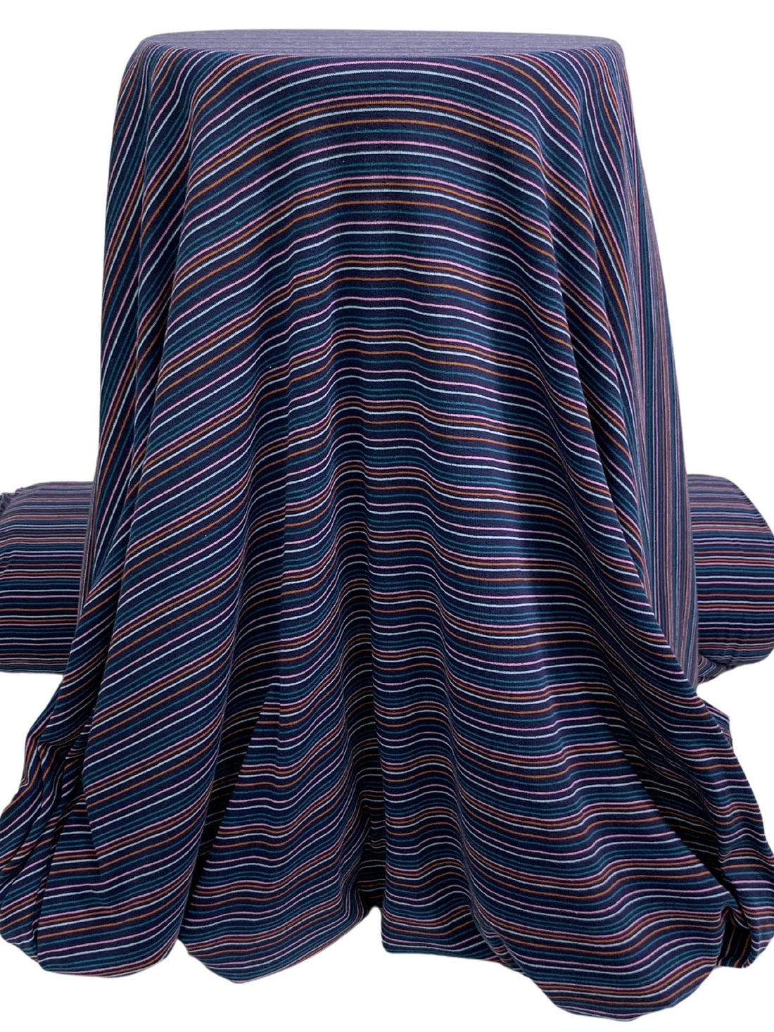 Navy/Terra Cotta/Pale Iris/Deep Sea Recycled Cotton/Recycled Polyester/Polyester Horizontal Stripe Fine Rib Knit - Michael Stars - 62W