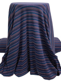 Navy/Terra Cotta/Pale Iris/Deep Sea Recycled Cotton/Recycled Polyester/Polyester Horizontal Stripe Fine Rib Knit - Michael Stars - 62W
