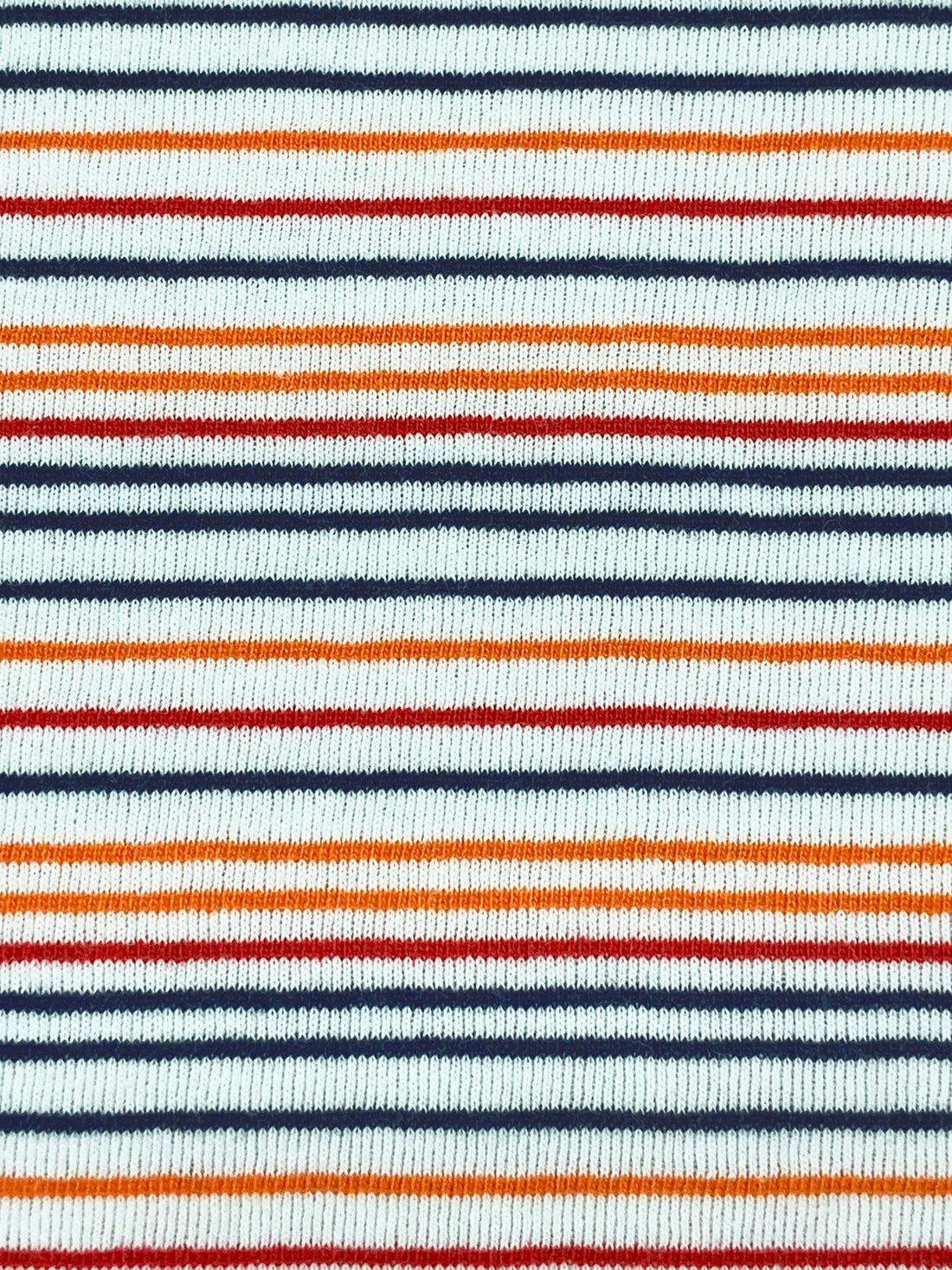 White/Navy/Carrot/Red Recycled Cotton/Recycled Polyester/Polyester Horizontal Stripe Jersey Knit - Michael Stars - 62W