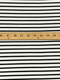 Eggshell/Black Polyester/Lycra Horizontal Stripe Rib Knit 52W