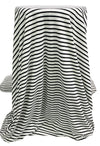 Eggshell/Black Polyester/Lycra Horizontal Stripe Rib Knit 52W