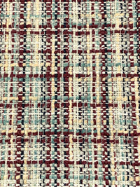 Old Garnet/Champagne/Silver/Multi Polyester/Wool/Metallic Tweed Boucle Suiting - NY Designer - 58W