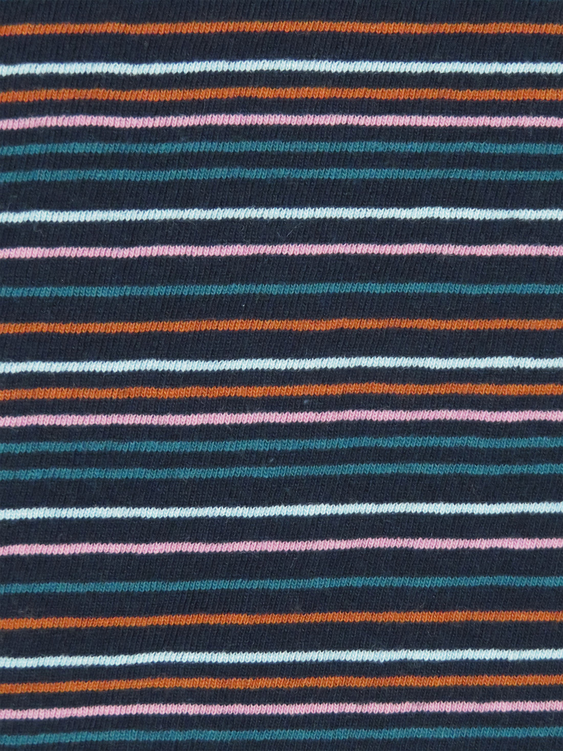 Navy/Terra Cotta/Pale Iris/Deep Sea Recycled Cotton/Recycled Polyester/Polyester Horizontal Stripe Jersey Knit - Michael Stars - 64W